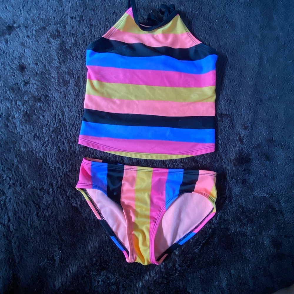 Cat & Jack Yellow and Pink One Piece Swimsuit - Picture 4 of 5
